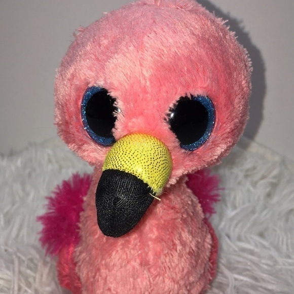 Kids Ty silk Beanie Boos Gilda Pink Flamingo baby plush stuffed toy - Picture 2 of 5
